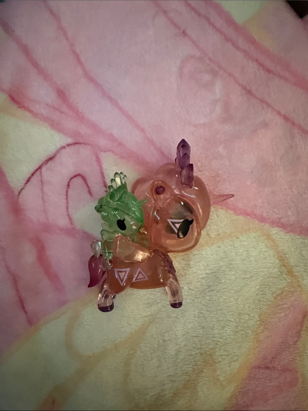 tokidoki Translucent Pink and Green Unicorn Figure